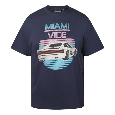 T-shirt z nadrukiem Miami Vice North Latitude granatowy