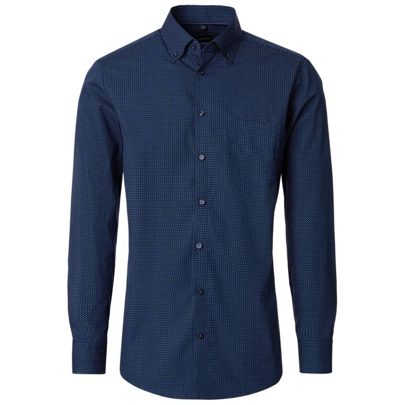 Koszula z długim rękawem VENTI granatowa we wzorek