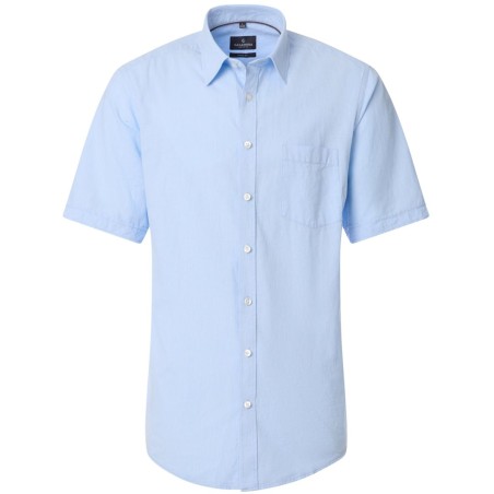 Koszula z krótkim rękawem CASA MODA lniana błękitna