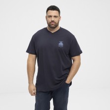 T-shirt w serek North Latitude granatowy