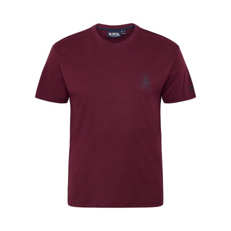 T-shirt w serek North Latitude bordowy