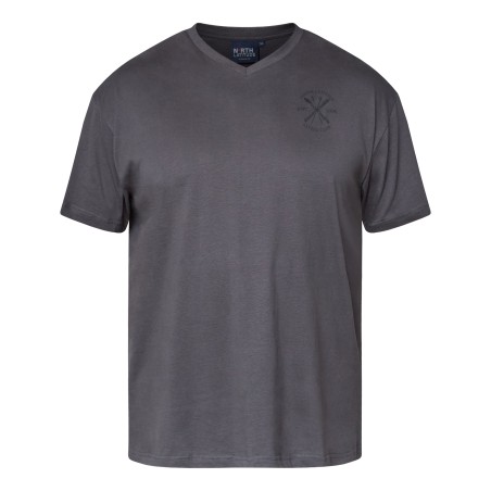 T-shirt w serek North Latitude grafitowy